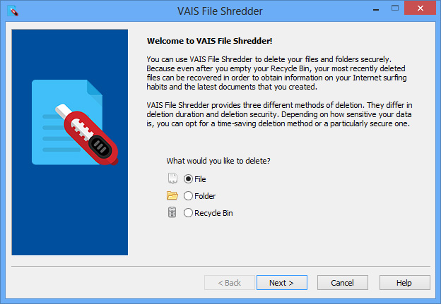 Windows 10 VAIS File Shredder full